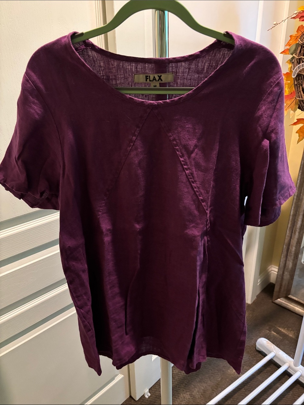 Flax Plum Short-Sleeve Linen Tee